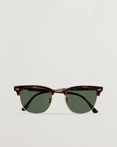 Ray Ban Clubmaster Sunglasses Mock Tortoise/Crystal Green