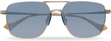 Gucci GG0743S Sunglasses Silver/Blue