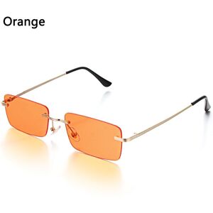 Orange -Lunettes De Soleil Rectangulaires Sans Bords Pour Femmes, De Luxe, À La Mode, Unisexe, Rétro, Couleur Dégradée, Uv400, Vinta - Publicité