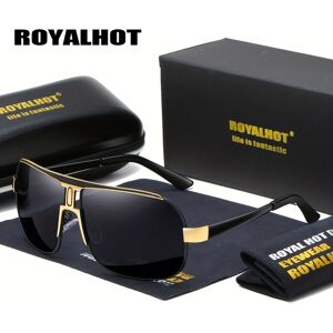 RoyalHot hommes femmes polarisées alliage carré surdimensionné cadre lunettes de soleil conduite lunettes de soleil nuances mâle - Publicité