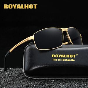 RoyalHot hommes femmes polarisées alliage Cool Rectangle cadre lunettes de soleil conduite nuances Oculos masculino mâle 70015 - Publicité