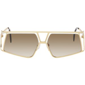 Filippa K Lunettes de soleil aviateur angulaires doré et blanc - UNI - Publicité