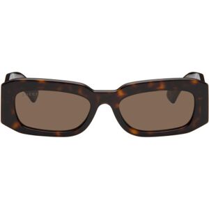 Gucci Lunettes de soleil rectangulaires écailles de tortue - UNI - Publicité