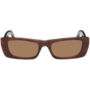 Gucci Lunettes de soleil rectangulaires brunes - UNI - Publicité