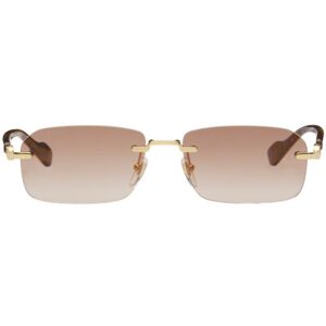 Gucci Lunettes de soleil rectangulaires dorées - UNI - Publicité