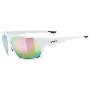 uvex sportstyle 238, lunettes de sport, Adulte unisexe, white matt/mirror pink, one size - Publicité