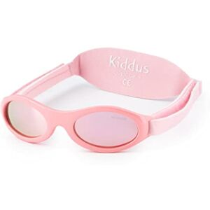 Kiddus Lunettes de soleil Polarisées Premium pour bébé, garçon, fille. De 0 mois à 2 ans. Protection Solaire UV400. Pont de nez en Silicone. Bande réglable en Neoprène - Publicité