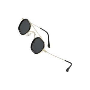 budiniao Petites lunettes de soleil Steampunk rondes élégantes avec Protection UV lentille polarisée PC hommes femmes lunettes de soleil Steampunk à la mode, or noir gris - Publicité