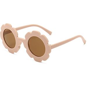 Lutiore Lunettes de soleil rondes pour enfants Motif floral Pour garçons et filles Résistantes aux UV, rose - Publicité