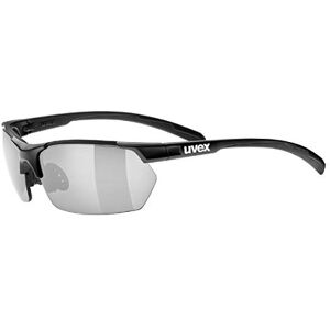 uvex Sportstyle 114 Lunettes Extérieures pour Hommes et Femmes Effet Miroir Verres Interchangeables Dans les Catégories de Filtres 0, 1 et 3 Compris Black Matt/Silver One Size - Publicité