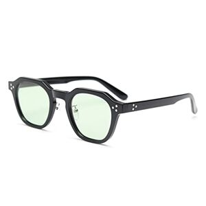 kachawoo TR90 Lunettes de soleil polarisées pour femmes hommes carrées polygone rétro vintage lunettes de soleil cadre épais lunettes de soleil design de marque de luxe, Noir et vert, M - Publicité