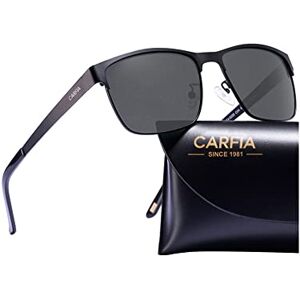 Carfia Square Lunettes de Soleil Polarisées Hommes Protection UV avec Charnière à Ressort Réglable en Métal pour Pêcher Conduire - Publicité