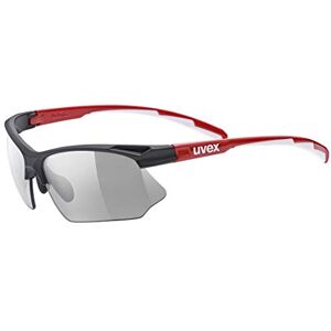 uvex Sportstyle 802 V Lunettes de Sport pour Hommes et Femmes à Teinte Variable Anti-Buée Black Red/Smoke One Size - Publicité