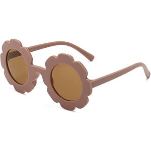 AUsagg Lunettes de soleil rondes pour enfants Motif floral Pour garçons et filles Anti-ultraviolets Jolies lunettes de soleil, rose foncé - Publicité