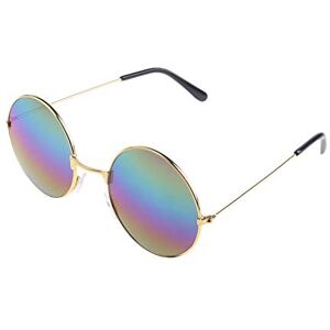 YIAGXIVG Lunettes de soleil rondes punk rétro pour homme et femme Grand cadre Hip Hop Décoration d'été Lunettes de soleil pour femme Œil de chat ovale surdimensionné, a - Publicité