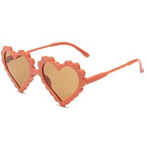 Générique Lunettes de soleil pour enfants avec oreilles en forme de cœur Lunettes de soleil rondes polarisées Protection UV 400, Orange-café - Publicité