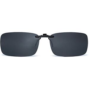 JM Lunettes de Soleil à Clip Rectangulaire sans Bord Lunettes Polarisées Légères Hommes Femmes Polarisées Gris - Publicité