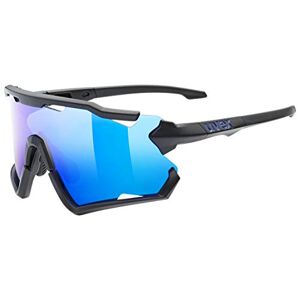 uvex Sportstyle 228 Lunettes de Sport pour Hommes et Femmes Anti-Buée Monture Amovible Black Matt/Blue One Size - Publicité