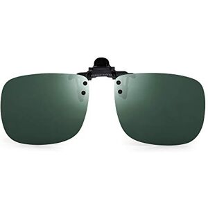 JM Polarisé Lunettes de Soleil Clip Lentille Flip Up Sans Cadre pour Lunettes de Vue Optique Vert - Publicité