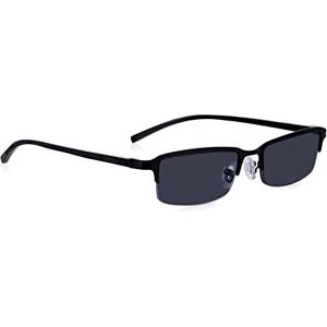 Read Optics 2.5 Lunettes de soleil de lecture pour homme, demi-monture en métal prêt à porter, lunettes de soleil teintées noires, charnières à ressort pour un ajustement confortable, protection UV et - Publicité