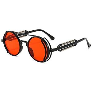 CHUN Lunettes de soleil Steampunk Lunettes rondes rétro Protection UV400 Lunettes polarisées Vintage pour femmes hommes - Publicité