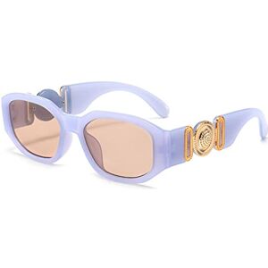 XKUN Lunettes de Soleil Femme Femmes Square Sun Lunettes Voyages Shades Retro Uv400-Blue,Gold - Publicité