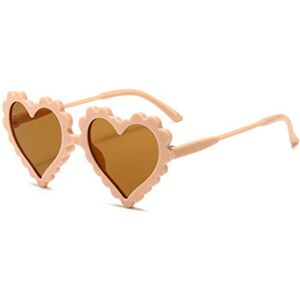 Générique Lunettes de soleil pour enfants avec oreilles en forme de cœur Lunettes de soleil rondes polarisées Protection UV 400, Rose café - Publicité