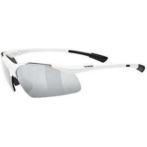 uvex Sportstyle 223 Lunettes de Sport pour Hommes et Femmes Effet Miroir Confort et Maintien Parfait Sans Points de Pression White/Silver One Size - Publicité