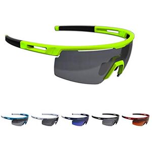 BBB BSG-57 Lunettes de Sport Avenger avec Verres interchangeables Mixte, Jaune Fluo, m - Publicité