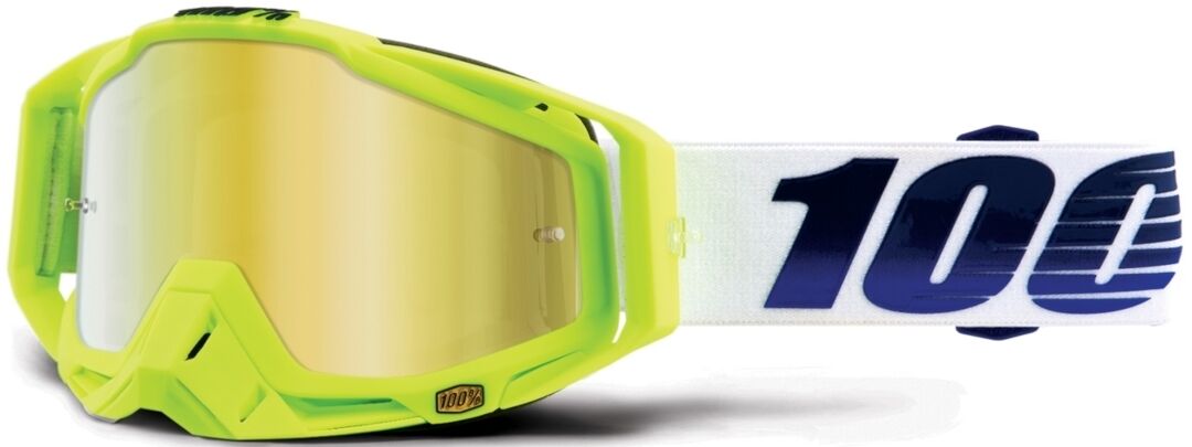 100% Racecraft Extra GP21 Lunettes de motocross Blanc Bleu taille : unique taille