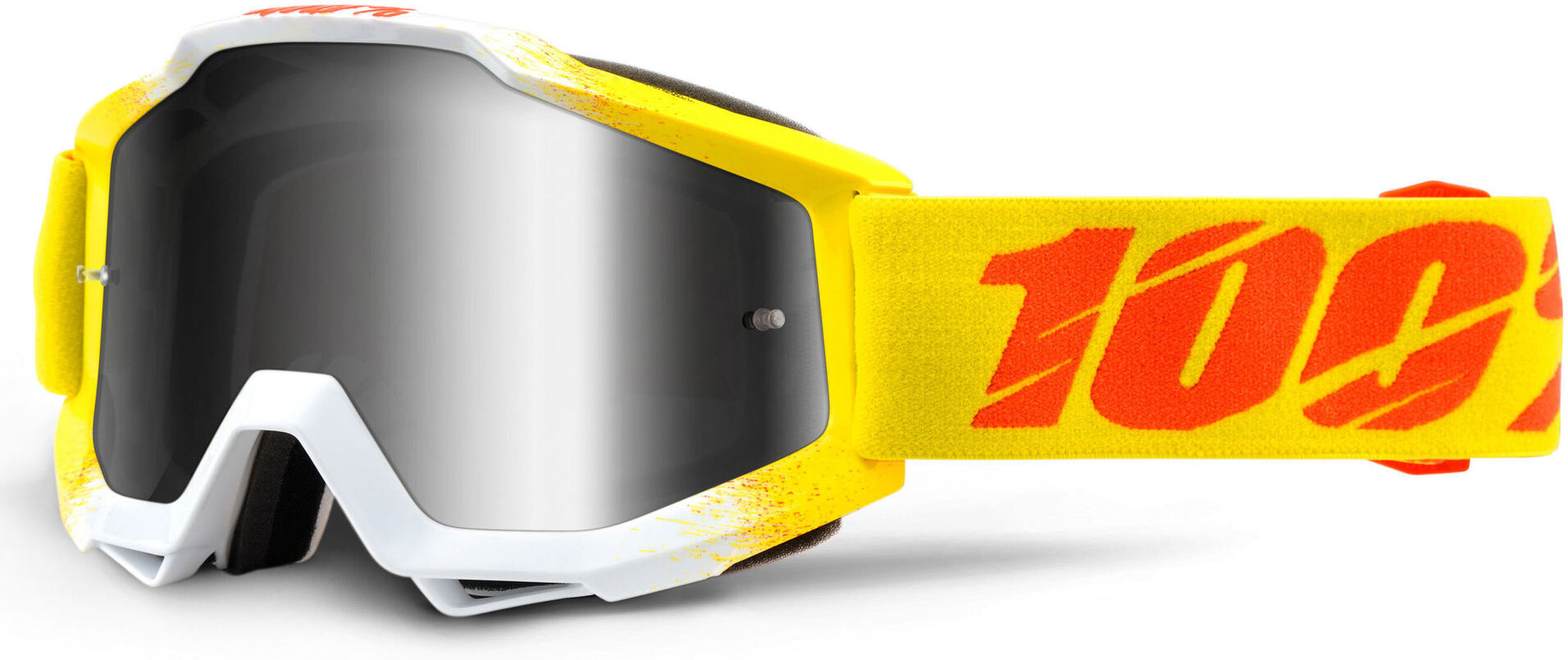 100% Accuri Extra Motocross Goggles  - White Yellow