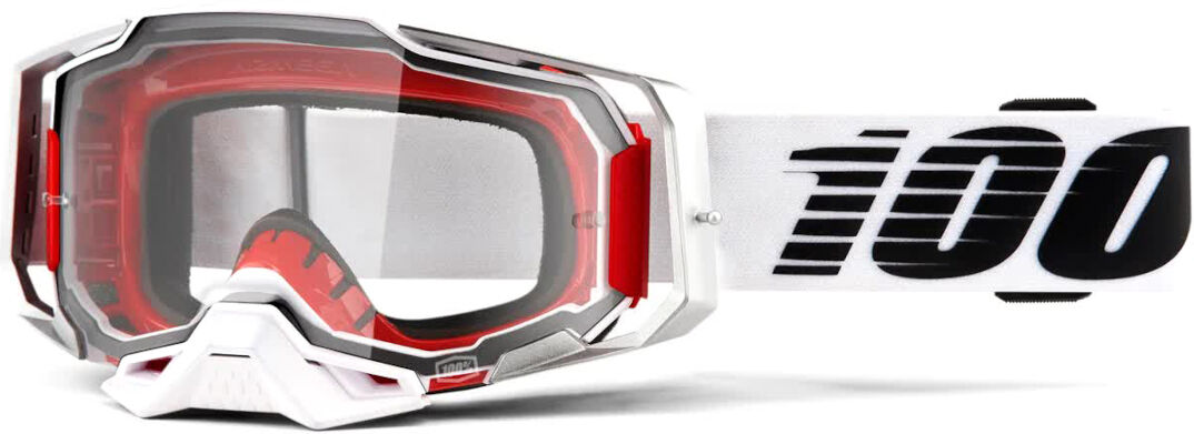 100% Armega Motocross Goggles  - Black White Red