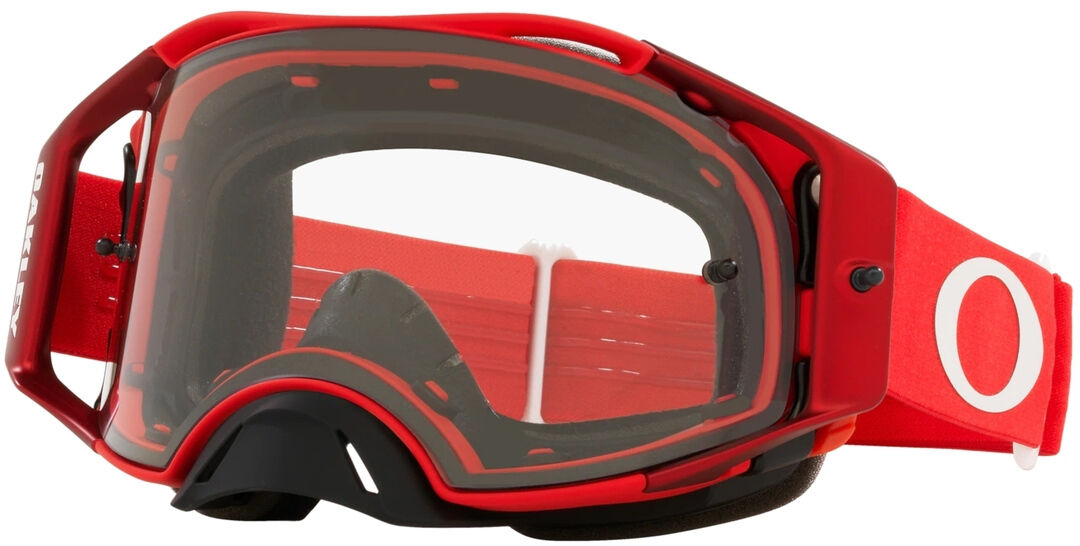Oakley Airbrake Clear Motocross Goggles  - White Red