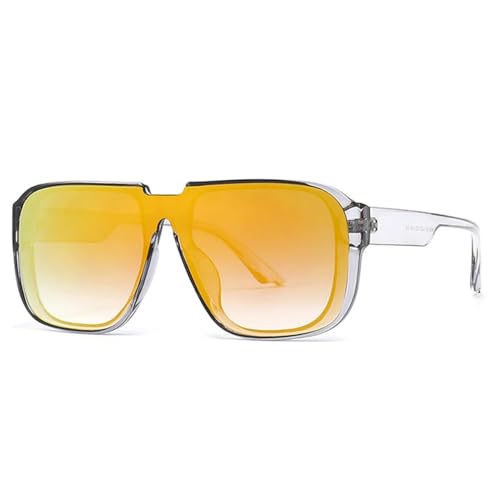 WUFANGBU Zonnebril Voor Mannen Retro Vierkante Zonnebril Mannen Spiegel Shades Uv400 Platte Top Mannen Mode Zonnebril, 4