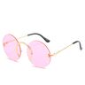 HuAnGaF Ronde zonnebril Randloze lens Vintage zonnebril Dames Oculos De Sol Gafas lunette de soleil