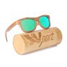 Ynport Crefreak Klassieke zonnebril van verkoold bamboe voor heren/dames, compleet montuur, vintage bril, drijvend, gepolariseerd