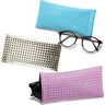 Lwtsrp 3 Stuks Etui voor Brillenkoker Leer, Brillenzakjes voor Dames, PU Lederen Brillenkoker, Zacht Brillenkoke, Draagbare Zonnebrillen Etui, voor Brillen en Zonnebrillen, Leesbrillen, Sleutels, Cosmetica