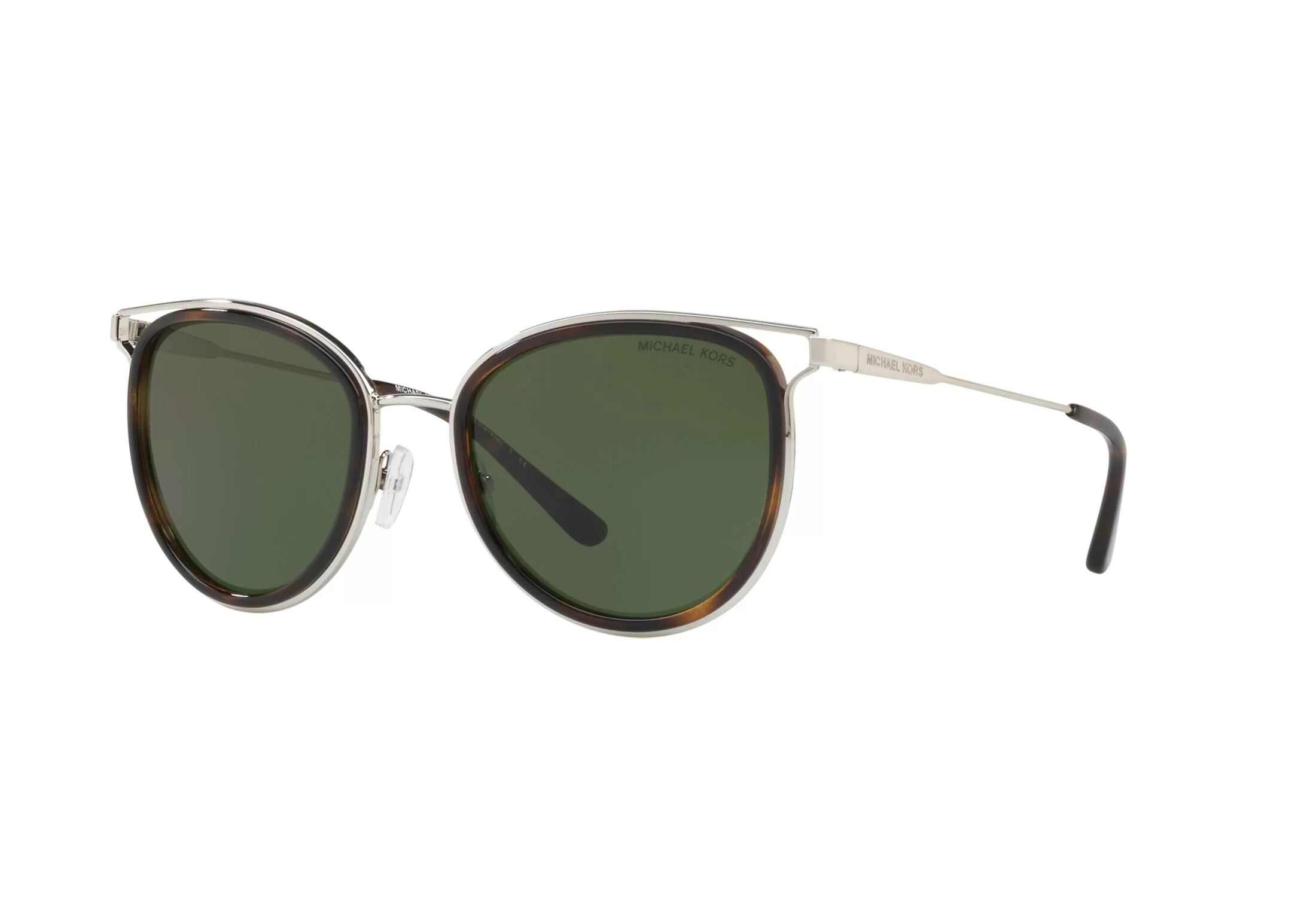 Michael Kors Havana, Green Solid - Solbriller - Silver Tone - Dark Tortoise - Dame