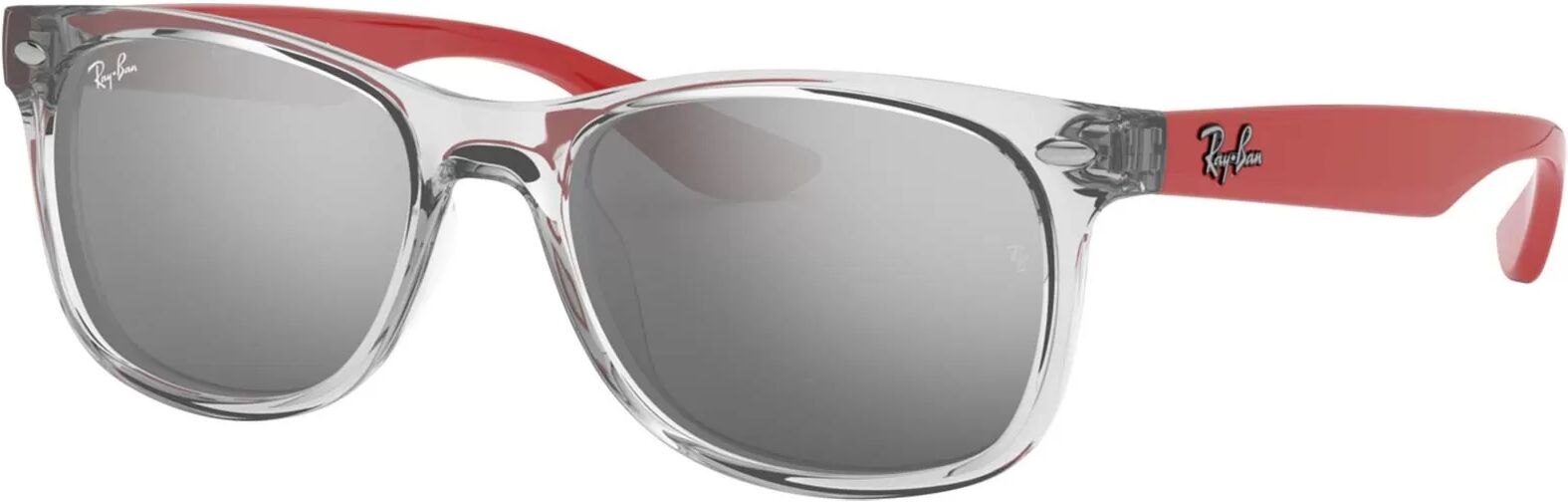 Ray-Ban Junior New Wayfarer, Grey Mirror Silver - Solbriller For Barn - Transparent Grå