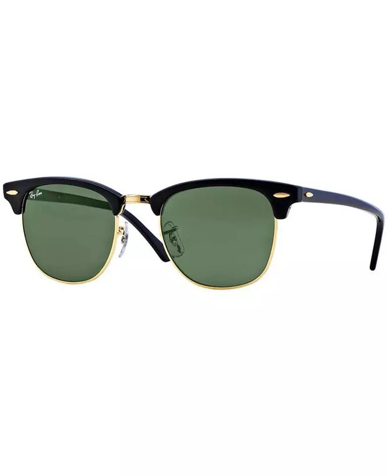 RAY-BAN Clubmaster Black - Solbriller - Grønn - 49