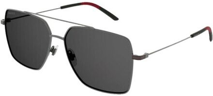 Gucci Ruthenium and enamel square sunglasses Grå Male