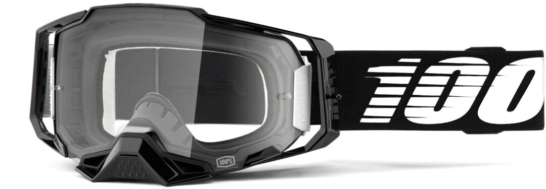 100% Armega Motocross briller en størrelse Svart Hvit