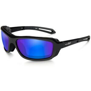 Wiley X WileyX WAVE Polarized Blue Mirror Gloss Black Frame