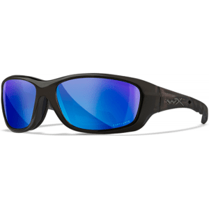 Wiley X WileyX Gravity Captivate Polarized Blue Mirror Lenses Black Crystal Frame