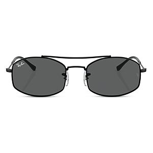 Ray-Ban Oval Sunglasses, 54mm  - Black/Gray Solid