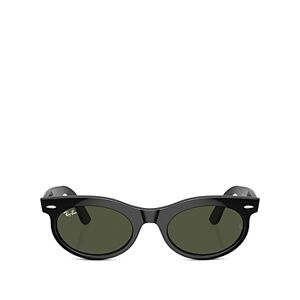 Ray-Ban Wayfarer Oval Sunglasses, 53mm  - Black/Green Solid