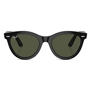 Ray-Ban Wayfarer Oval Sunglasses, 54mm  - Black/Green Solid