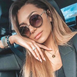 Roman Sunglasses Fashion Women Multicolor Sunglasses Round Frame Polarized Metal Goggles Outdoor UV400 Glasses