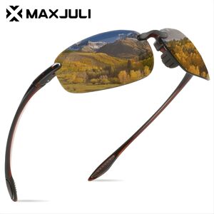 Temu Juli Polarized Glasses: Tr90 Rimless Frame For Men & Women - Perfect For Sports, Fishing, Baseball & Driving! Brown