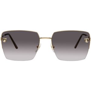Cartier Gold 'Panthère de Cartier' Square Sunglasses  - GOLD-GOLD-GREY - Size: UNI - male